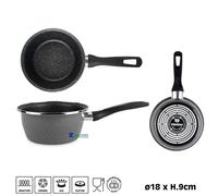 CASSERUOLA CONICA 1 MANICO K2 D.18xH.9 cm ACCIAIO SMALTATO PIETRA ANTIADERENTE