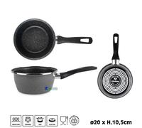 CASSERUOLA CONICA 1 MANICO K2 D.20xH10,5 cm ACCIAIO SMALTATO PIETRA ANTIADERENTE
