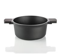 Casseruola due manici alluminio pressofuso ad alto spessore. Ø28 cm linea Cook e space adatta a tutte le fonti di calore anche induzione grigio