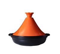 Casseruola giapponese in ceramica Donabe, pentola rotonda in gres con coperchio, pentola for stufati e zuppe, contenitore multifunzionale, for cucina di casa e ristorante(Orange)