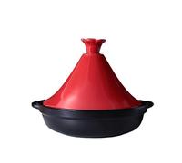 Casseruola giapponese in ceramica Donabe, pentola rotonda in gres con coperchio, pentola for stufati e zuppe, contenitore multifunzionale, for cucina di casa e ristorante(Red)