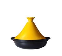 Casseruola giapponese in ceramica Donabe, pentola rotonda in gres con coperchio, pentola for stufati e zuppe, contenitore multifunzionale, for cucina di casa e ristorante(Yellow)