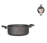 Casseruola H&H 2 Manici Antiaderente Stone Per Induzione Colore Grigio 26Cm