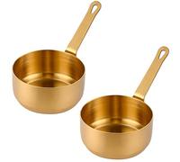 Casseruola in acciaio inossidabile 2 pezzi Mini casseruola da 3, 38 once con manico facile da appendere Tazze rotonde per per condimenti, condimenti, sugo, pepe