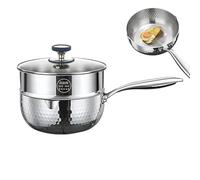 Casseruola in acciaio inossidabile, antiaderente con coperchio manico e beccuccio, pentola a vapore senza rivestimento, per cucina casa, cucina, friggere, stufare, bollire zuppa salsa pasto sani