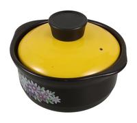Casseruola in Argilla 1,3l a Doppio Manico per Zuppe e Riso | Fondo Piatto, Ritenzione Termica, Superficie Liscia, per Cucina Quotidiana e Servizio a Tavola