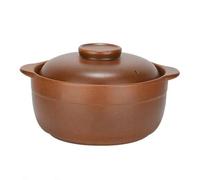 Casseruola in ceramica con coperchio, grande capacità per cucinare a fuoco aperto, manico isolato per una manipolazione sicura, perfetta per pasti fatti in casa