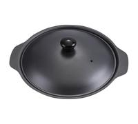 Casseruola in Ferro Coperchio, Fondo Piatto e Manico Nero | Riscaldamento Rapido e Ritenzione Termica, Superficie Smaltata Liscia, per Pollo e Stufati in Cucina