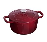 Casseruola in Ghisa Smaltata - Pirofila con Coperchio - Cocotte da Forno Rossa