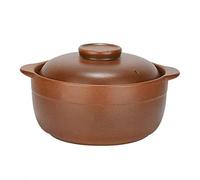 Casseruola in terracotta con coperchio, versatile pentola in ceramica per fuoco aperto e tutte le fonti di calore (1,6 L)