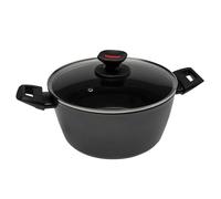 Zanetti Evolution Casseruola per Induzione Diametro 24 cm, Fondo Antiaderente, Alto Spessore, Casseruola con Coperchio, Impugnatura Comoda Due Maniglie, Nero