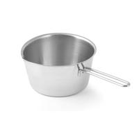 Casseruola Inox Conica Con Bordo 1 manico filo Cm 10 Grigio Home