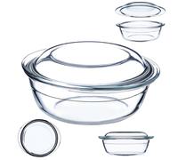 Casseruola KADAX in vetro resistente al calore, vaso ignifugo, rotonda, 2,2 L