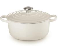 Le Creuset Cocotte rotonda Evolution in ghisa vetrificata con Coperchio, diameter 22 cm, Meringue, 21177227164430