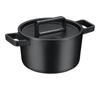 WMF Flavour Casseruola da 22 cm, in ghisa a induzione, pentole in ghisa smaltata, pentola in ghisa, coperchio in ghisa, coperchio in ghisa, coperchio con nodi di condensazione, eleganza moderna, nero