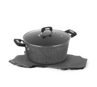 Casseruola New Petra Dark Da 28 cm, con coperchio grigio