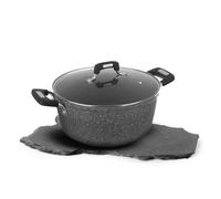 Casseruola New Petra Dark Da 28 cm, con coperchio grigio