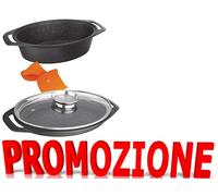CASSERUOLA OVALE 32CM CON COPERCHIO RIVESTIMENTO ANTIADERENTE STONE ALTO SPESSOR