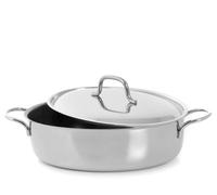 Casseruola Ovale Inox 2 Manici Con Coperchio Cm 38