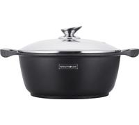 Royalty Line RL-GSM - Casseruola con coperchio in vetro - Rivestimento in marmo, nero, 24 cm