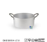 CASSERUOLA PROFESSIONALE IN ALLUMINIO CON MANICI IN ACCIAIO DIAM. CM 30X15 H