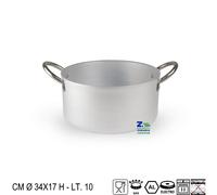 CASSERUOLA PROFESSIONALE IN ALLUMINIO CON MANICI IN ACCIAIO DIAM. CM 34X17 H
