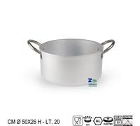 CASSERUOLA PROFESSIONALE IN ALLUMINIO CON MANICI IN ACCIAIO DIAM. CM 50X26 H