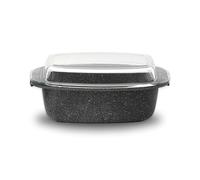 Casseruola Rettangolare con Coperchio in Vetro Antiaderente 33x22 cm Olympia Hard Cook