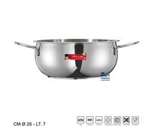 CASSERUOLA RIVER DIAM. CM 26 IN ACCIAIO INOX CON TRIPLO FONDO TERMO DIFFUSORE
