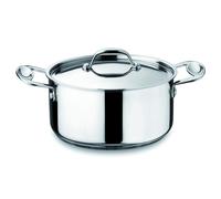 Casseruola Rotonda due manici Ø20xh12 cm con Coperchio inox GLAMOUR DIAMOND adatta all'induzione inox lucido