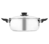 Casseruola Royal Norfolk 2 manici inox con coperchio in vetro cm 24