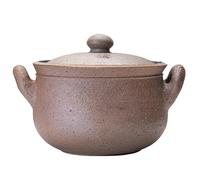 Casseruola tradizionale giapponese in terracotta, casseruola rotonda in ceramica, pentola antiaderente resistente al calore for stufati, cottura a vapore, cottura a fuoco lento e brasatura lenta.(6L)