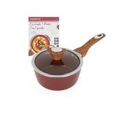 Casseruola un manico 18 cm coperchio burgundy New Ceramic