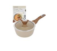 Casseruola un manico con coperchio taupe New Ceramic (18.00 cm)