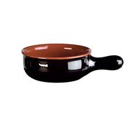 Casseruola un manico in Terracotta Smaltata Ø18xh5,8 cm - lt 0,8 peso 0,7 kg No Piombo no Cadmio linea Terra Colore marrone marrone