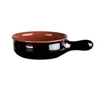 Casseruola un manico in Terracotta Smaltata Ø22xh8 cm - lt 1,5 peso 1,1 kg No Piombo no Cadmio linea Terra Colore marrone marrone