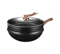 Casseruola WOOB Con Coperchio - Non Stick In Acciaio | Corridoio In Alluminio | Rivestimento In Pietra | Induzione E Gas Adattati | Pan Di Alta Qualità Per La Cucina As