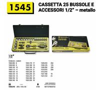 CASSETTA 1/2" 25 BUSSOLE E ACCESSORI ART.1545 MUNDIAL UTENSILI PROFESSIONALI