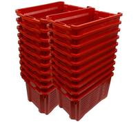 Cassetta Agricola con Fondo Traforato in Plastica, Cesta per Raccolta Olive, Impilabili e Sovrapponibili, Con Manici, 40 Litri, cm. 56x35x31 (20)