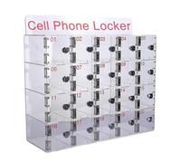 Cassetta Armadietto for Cellulare, Armadietto Trasparente for Telefono Cellulare, Cassetta di Sicurezza in Acrilico con Montaggio a Parete da 12/15/20/25 Slot con Serrature,con Porta di Ricarica (Siz