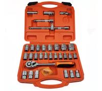 Cassetta attrezzi 32 pezzi 1/2" con cricchetto e boccole da 8 a 32 mm 6 e 12...