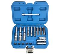 Cassetta Attrezzi Completa 18PC 3/8 "1/4" Drive Glow Plug Removal Socket Set Kit Di Strumenti A Fessura Sottile Kit Di Strumenti Sostituzione Prese Profonde 8mm 9mm E 10mm
