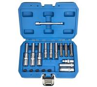 Cassetta Attrezzi Completa 18PC 3/8 "1/4" Drive Glow Plug Removal Socket Set Kit Strumenti A Fessura Sottile Kit Di Strumenti Sostituzione Prese Profonde 8mm 9mm E 10mm