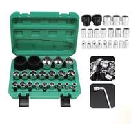 Cassetta Attrezzi Completa 21 Pz Esagono Interno Set Strumento A Cricchetto Portatile Prugna Dodici Angoli Braccio Corto Strumenti Di Riparazione Auto Presa Kit Di Strumenti Set