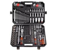 Cassetta Attrezzi Completa 222 Pezzi Di Riparazione Auto E Casalinghi Cassetta Degli Attrezzi Completa 72 Denti Set Di Chiavi A Cricchetto A Presa Multifunzionali Utensili Manuali(Yellow)