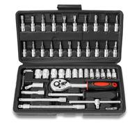 Cassetta Attrezzi Completa 46pcs Kit Strumenti Riparazione Auto Set Prese Da 1/4 Pollici Chiave Dinamometrica A Cricchetto Riparazione Automatica Kit Strumenti La Casa Utensili Manuali