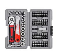 Cassetta Attrezzi Completa 48 In 1 Set Di Bussole A Cricchetto 1/4 Set Di Punte Per Cacciavite Con Chiave A Tubo Regolabile Kit Strumenti Riparazione Auto A Mano Per Uso Domestico