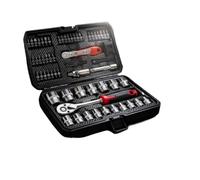 Cassetta Attrezzi Completa 64PC 3/8" Set Di Punte A Bussola 72-T Set Chiavi A Cricchetto Set Prese Set Barre Di Prolunga Per Giunti Universali Riparazione Automatica