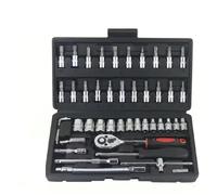 Cassetta Attrezzi Completa Kit Strumenti Riparazione Auto 46 Pezzi/set Set Prese A Cricchetto Chiave Dinamometrica Combinata Set Automatica Kit Strumenti La Casa Utensili Manuali