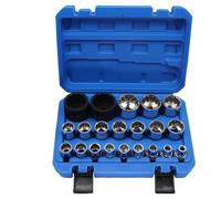 Cassetta Attrezzi Completa Set Di 21 Bussole Torx Da 1/2″ Set Di Prese Torx A 12 Punti Set Di Prese Per Fiori Di Pruno Strumento Di Riparazione Auto Testa A Presa Spline Da 8-36 Mm
